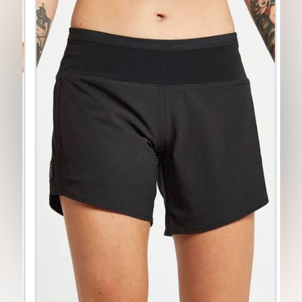 Oiselle Long Toolbelt Roga Shorts, Black, Size 6